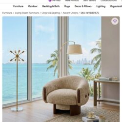 ORDER THREE - latitude-run-swivel-accent-chair-barrel-chair-with-180-auto-return-chenille-upholstered-modern-mushroom-lounge-chair