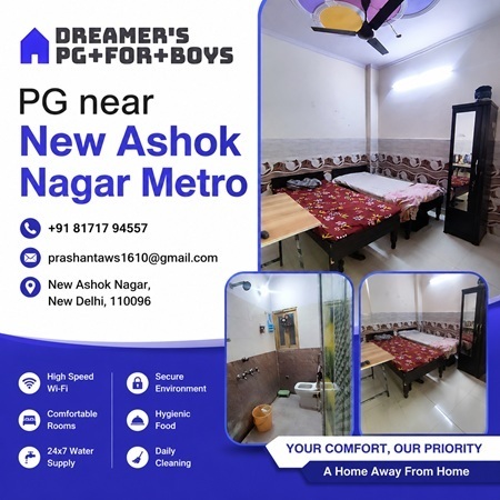 PG near New Ashok Nagar Metro PG near New Ashok Nagar Metro