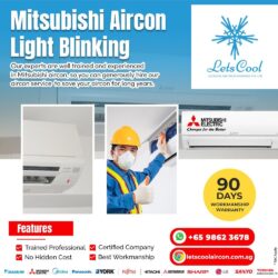 mitsubishi aircon light blinkingg