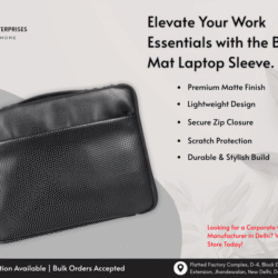 Corporate Gift Manufacturer in Delhi  Black Mat Laptop Sleeve Bags