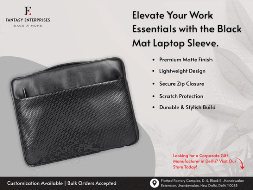 Corporate Gift Manufacturer in Delhi Black Mat Laptop Sleeve Bags Corporate Gift Manufacturer in Delhi Black Mat Laptop Sleeve Bags