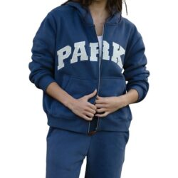 Parkee Hometown Varsity Zip-Up Hoodie Navy Blue
