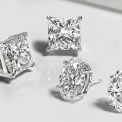 6 lab created diamond earrings