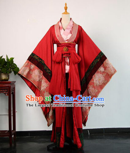 China_Ancient_Queen_Red_Hanfu_Dress_Tang_Dynasty_Court_Woman_Garments_Traditional_Drama_Empress_Wu_Zetian_Clothing China_Ancient_Queen_Red_Hanfu_Dress_Tang_Dynasty_Court_Woman_Garments_Traditional_Drama_Empress_Wu_Zetian_Clothing