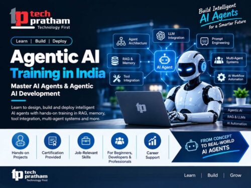 Agentic AI Training in India – Learn AI Agent Development, RAG, Memory, Tool Integration, Multi-Agent Systems and AI Workflow Automation by TechPratham. Agentic AI Training in India – Learn AI Agent Development, RAG, Memory, Tool Integration, Multi-Agent Systems and AI Workflow Automation by TechPratham.