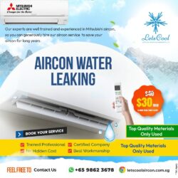 mitsubishi aircon water leaking.