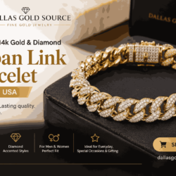 Shop 10k, 14k Gold & Diamond Cuban Link Bracelet in Texas, USA _11zon